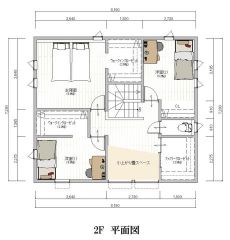 ・２階床面積：59.62m2(18.03坪)