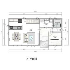 ・１階床面積：57.96m2（17.53坪）