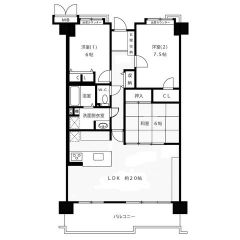 占有面積：85.22m2（25.77坪）バルコニー面積：13.64m2（4.12坪）