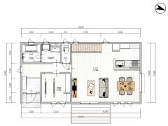 ・１階床面積：57.96m2（17.53坪）